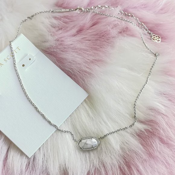 Silver Elisa White Howlite Pendant Necklace - Picture 2 of 3